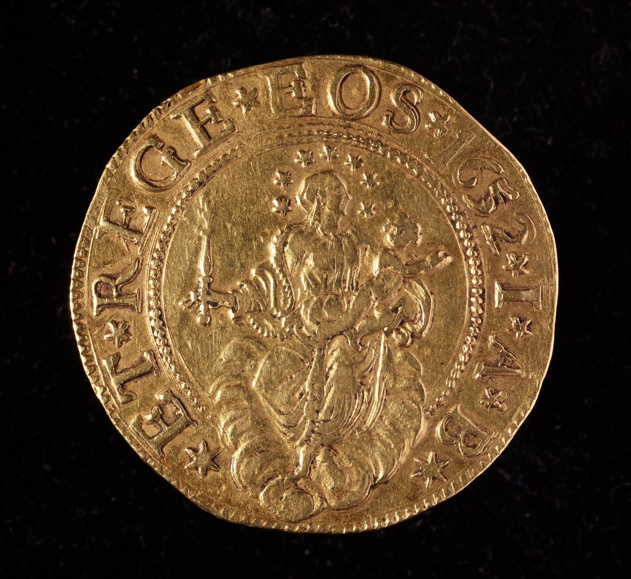 Monnaie de la République de Gênes : pièce de cinq doppie en or. Diam. 41 mm. 1652. verso. Gênes Musei di Strada Nuova - Italian School