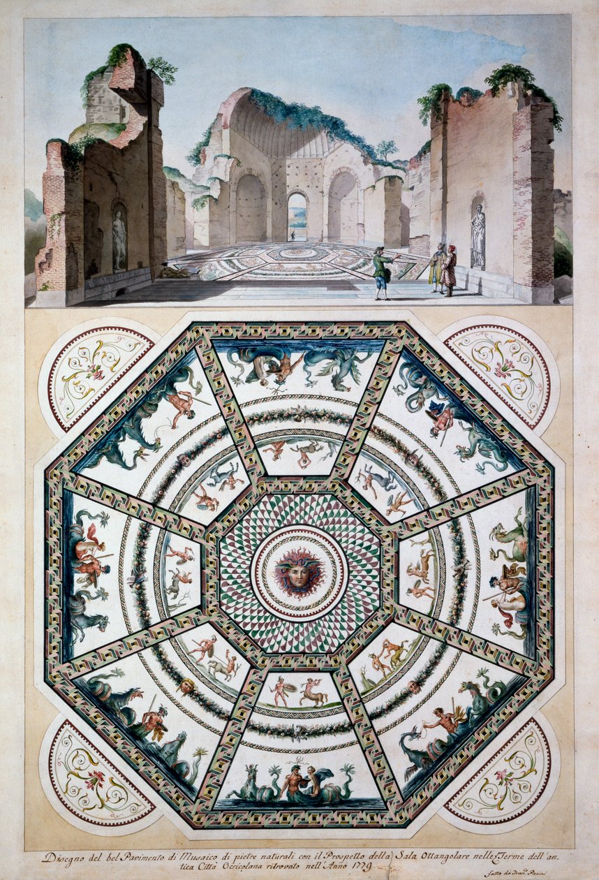 Conception pour un sol en mosaïque octogonale, 1779 - Italian School