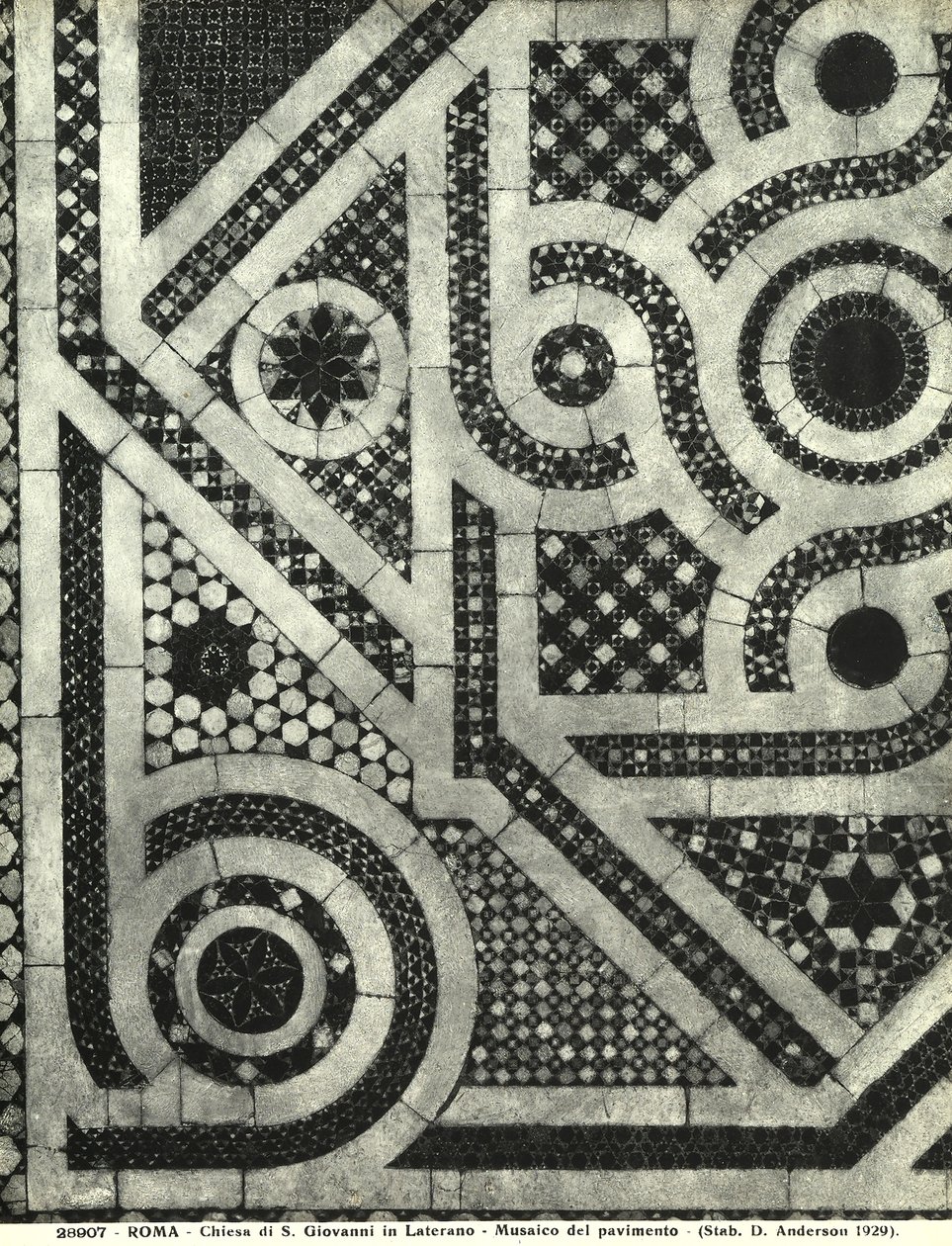 (détail) du sol cosmatesque de la Basilique de San Giovanni in Laterano, Rome - Italian School