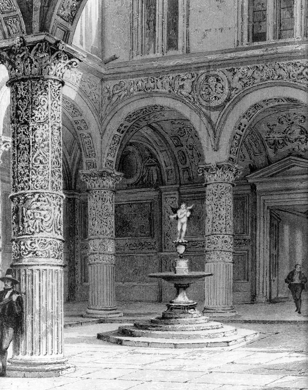 (détail) de la cour du Palazzo Vecchio - Italian School
