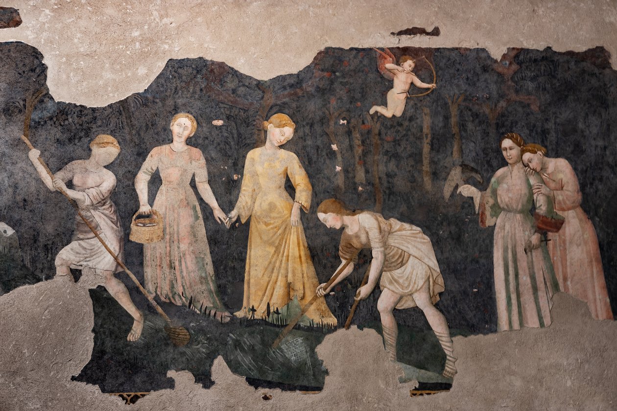 Détail des fresques, Camera Pinta (Chambre Peinte) - Italian School