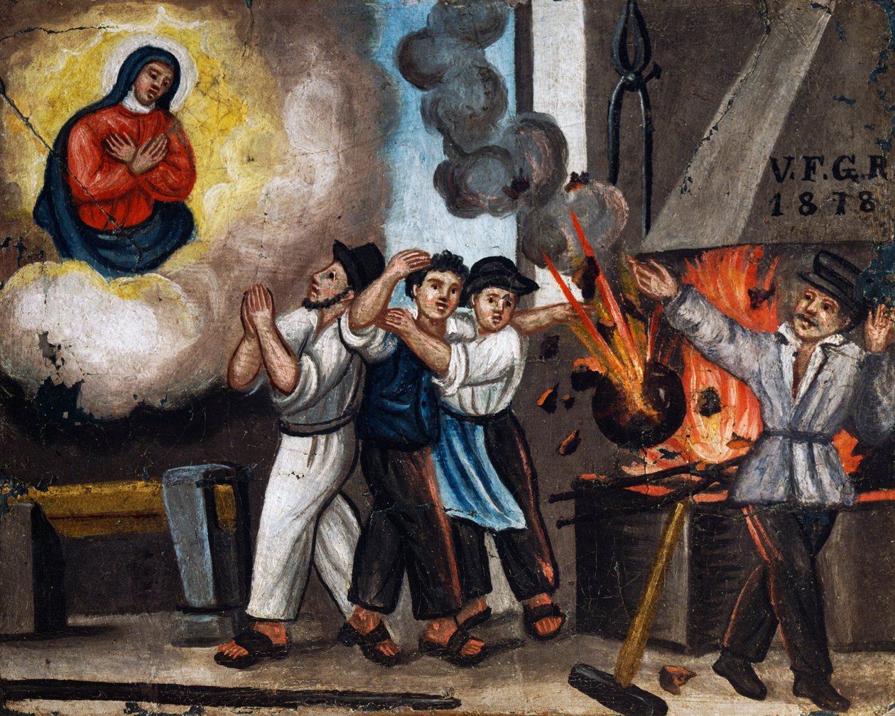 Explosion au travail, ex-voto - Italian School