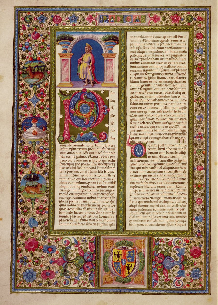 Lettre de Saint Paul à Cortina, de la Bible de Borso d