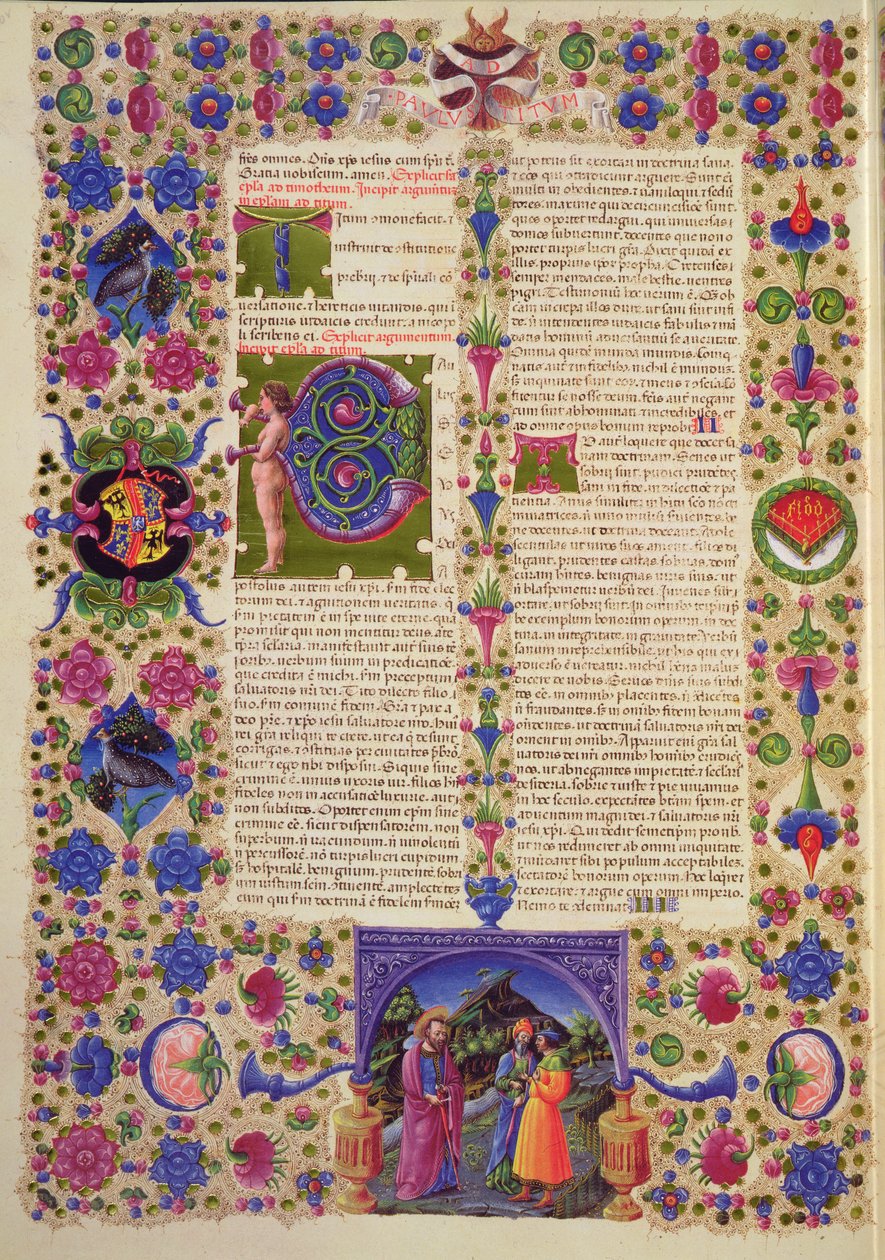 Fol.210v Lettre de Saint Paul à Tite, de la Bible Borso d