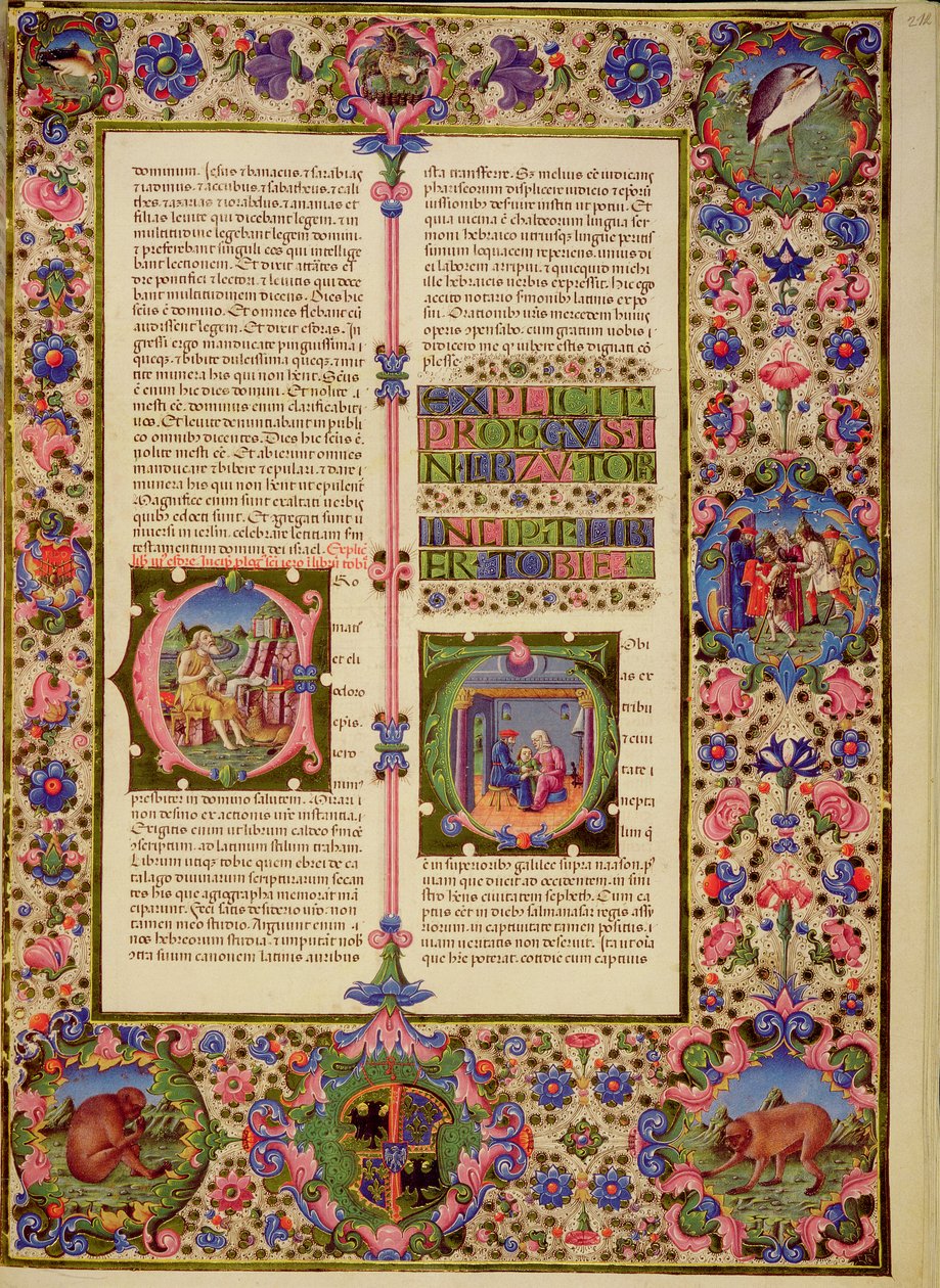 Fol.212r Livre de Tobie, de la Bible Borso d