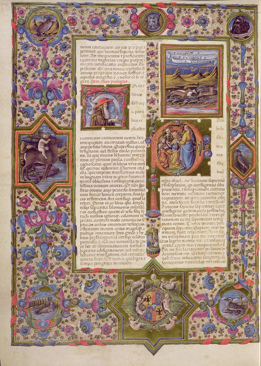 Fol.270v Ouverture du livre de Salomon, de la Bible Borso d
