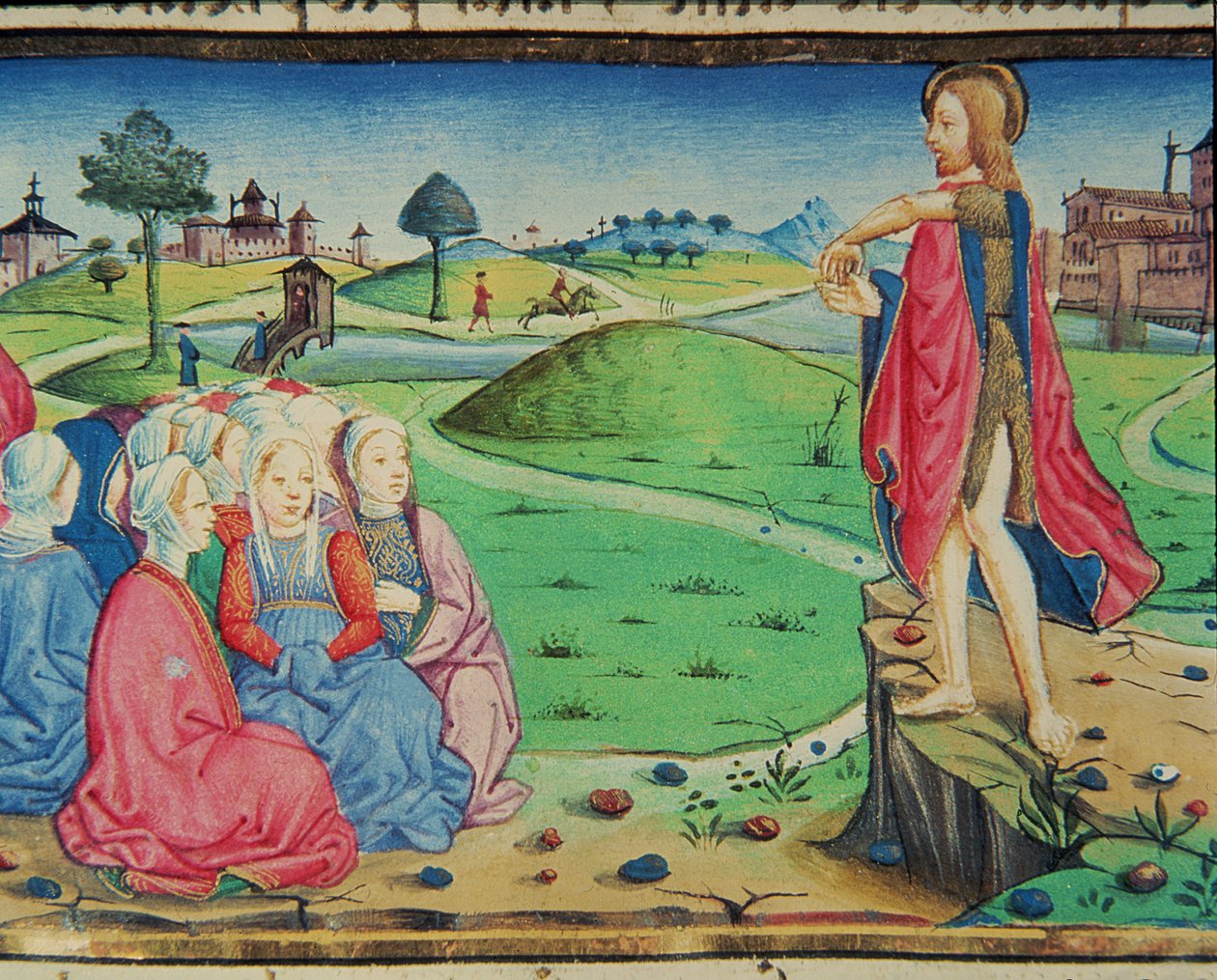 Saint Jean-Baptiste prêche et baptise - Italian School