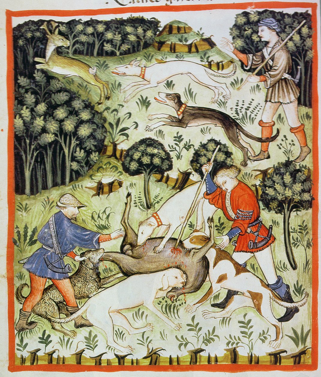 Chasse à la gazelle, illustration de Tacuinum Sanitatis Codex Vindobonensis - Italian School