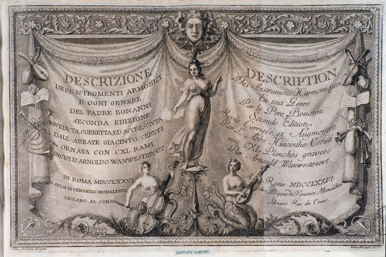Frontispice du Gabinetto armonico par Filippo Bonanni - Italian School