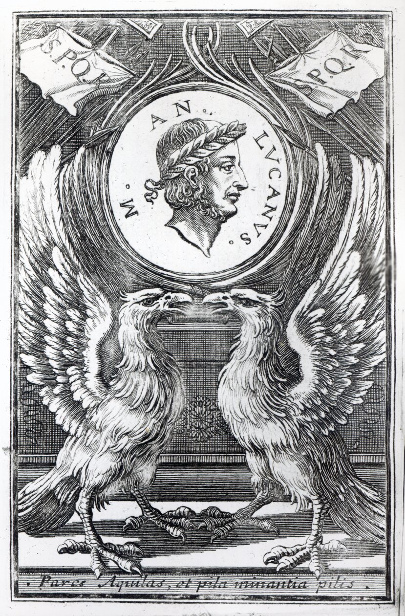 Frontispice de la Pharsale de Lucain par Marcus Annaeus Lucanus, édition publiée en 1663 - Italian School