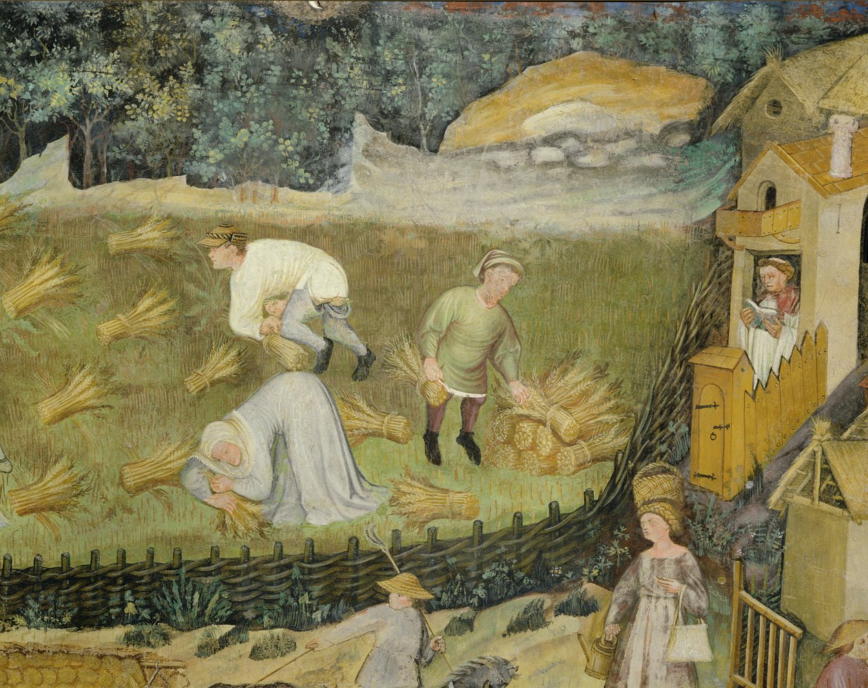 Récolte des gerbes de blé - Italian School
