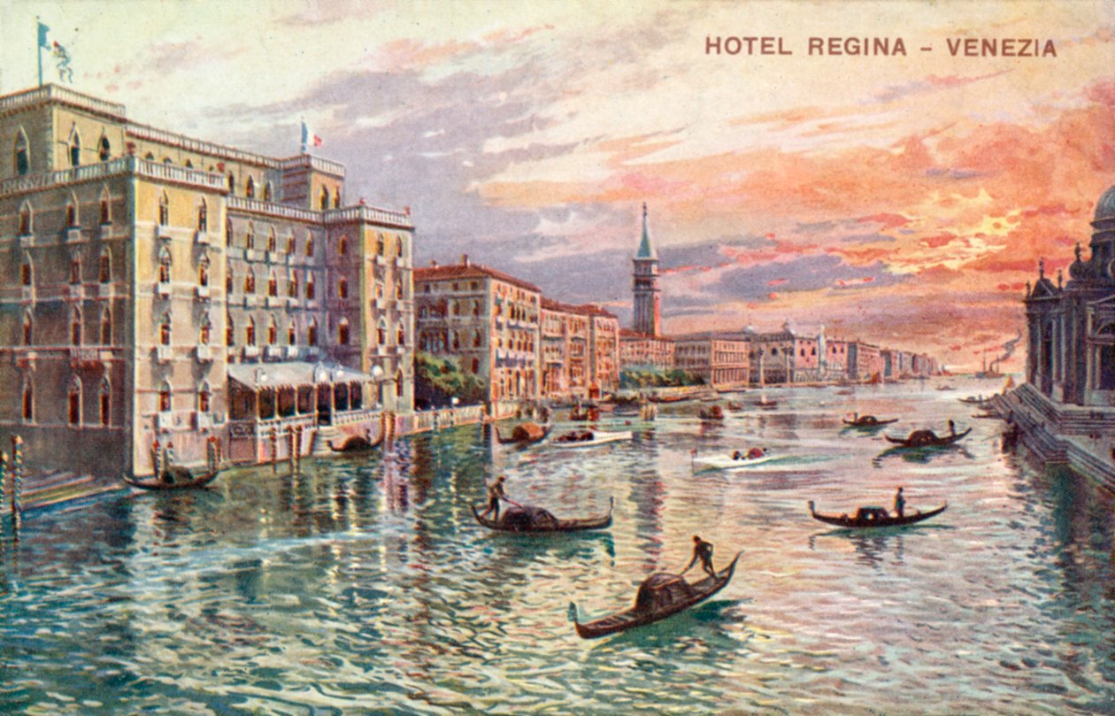 Hôtel Regina, Venise (lithographie couleur) - Italian School