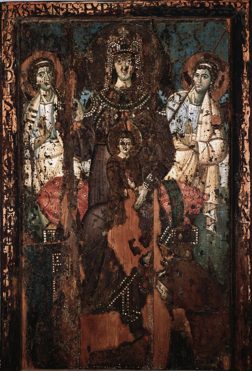Icône de la Vierge de Clémence ou Madonna Theotokos Peinture à l