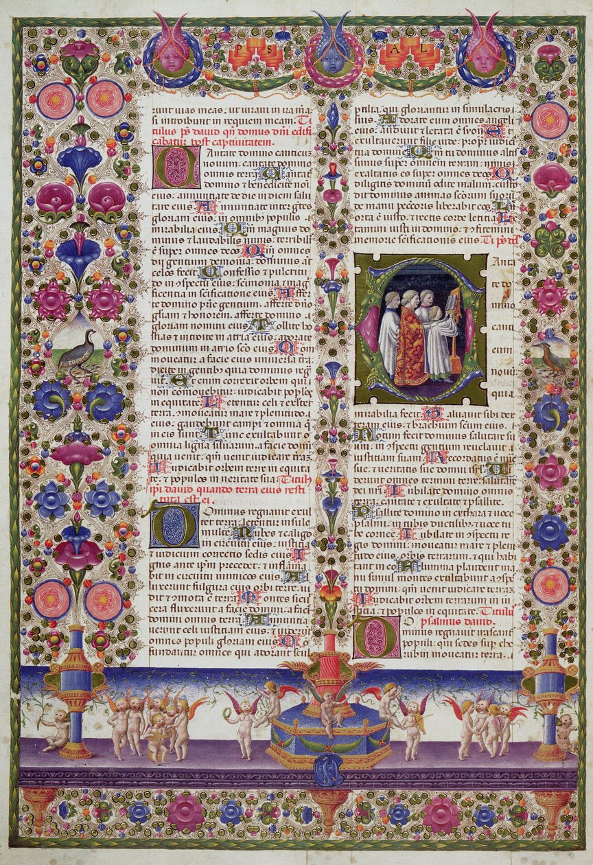 Page illuminée du Livre des Psaumes, de la Bible Borso d