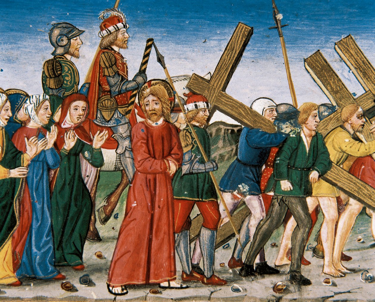 Jésus conduit au Calvaire et les Saintes Femmes en chemin - Italian School