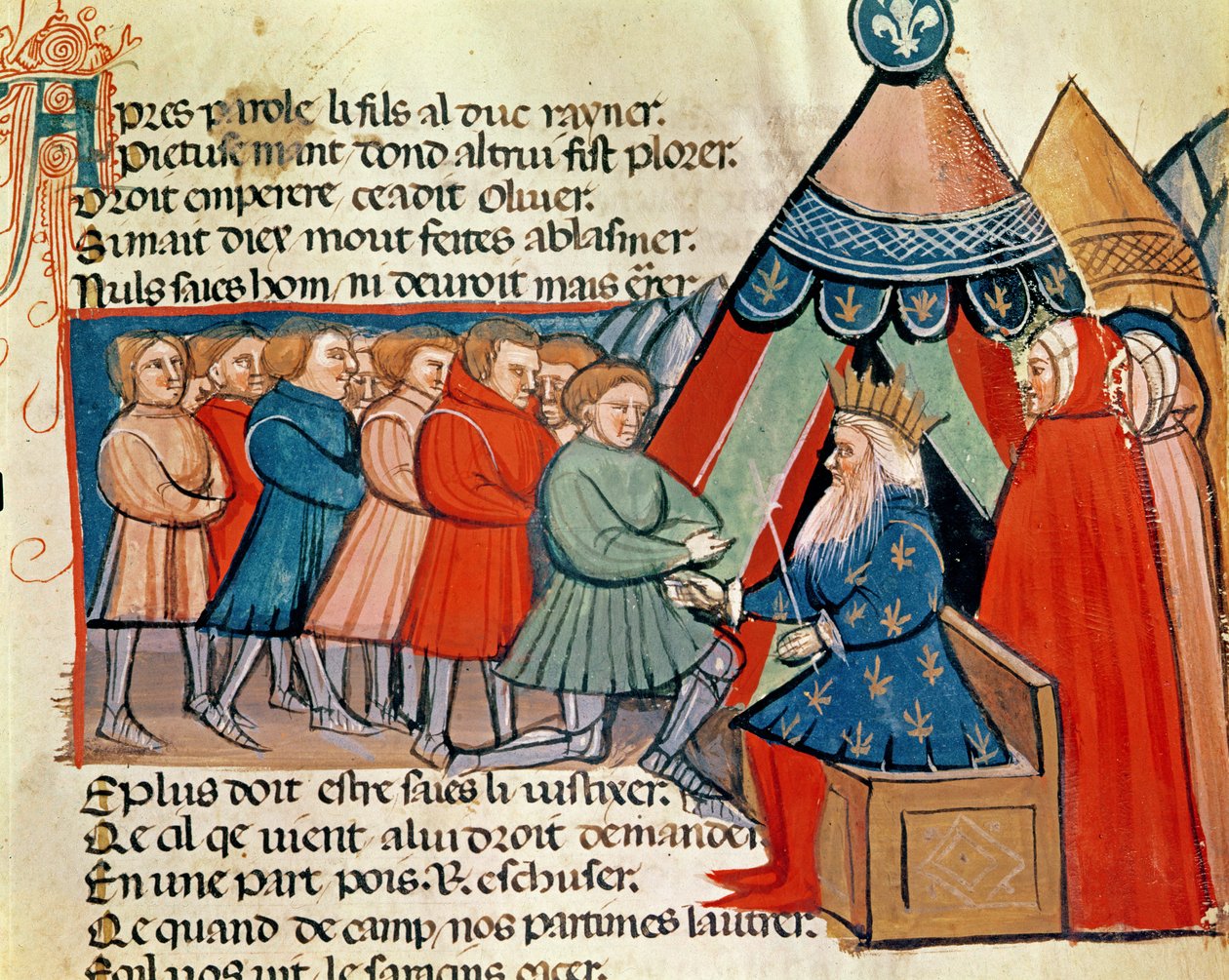 Chevaliers prêtant allégeance à Charlemagne (742-814) d
