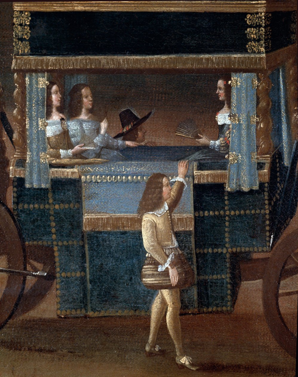Dames en voiture (détail) - Italian School