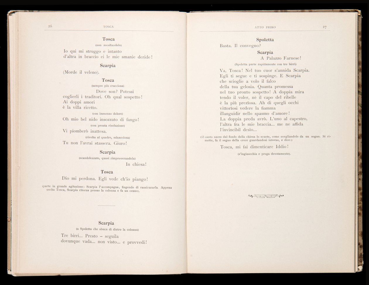 Libretto della Tosca par Giacomo Puccini, Edition Ricordi, Italie - Italian School