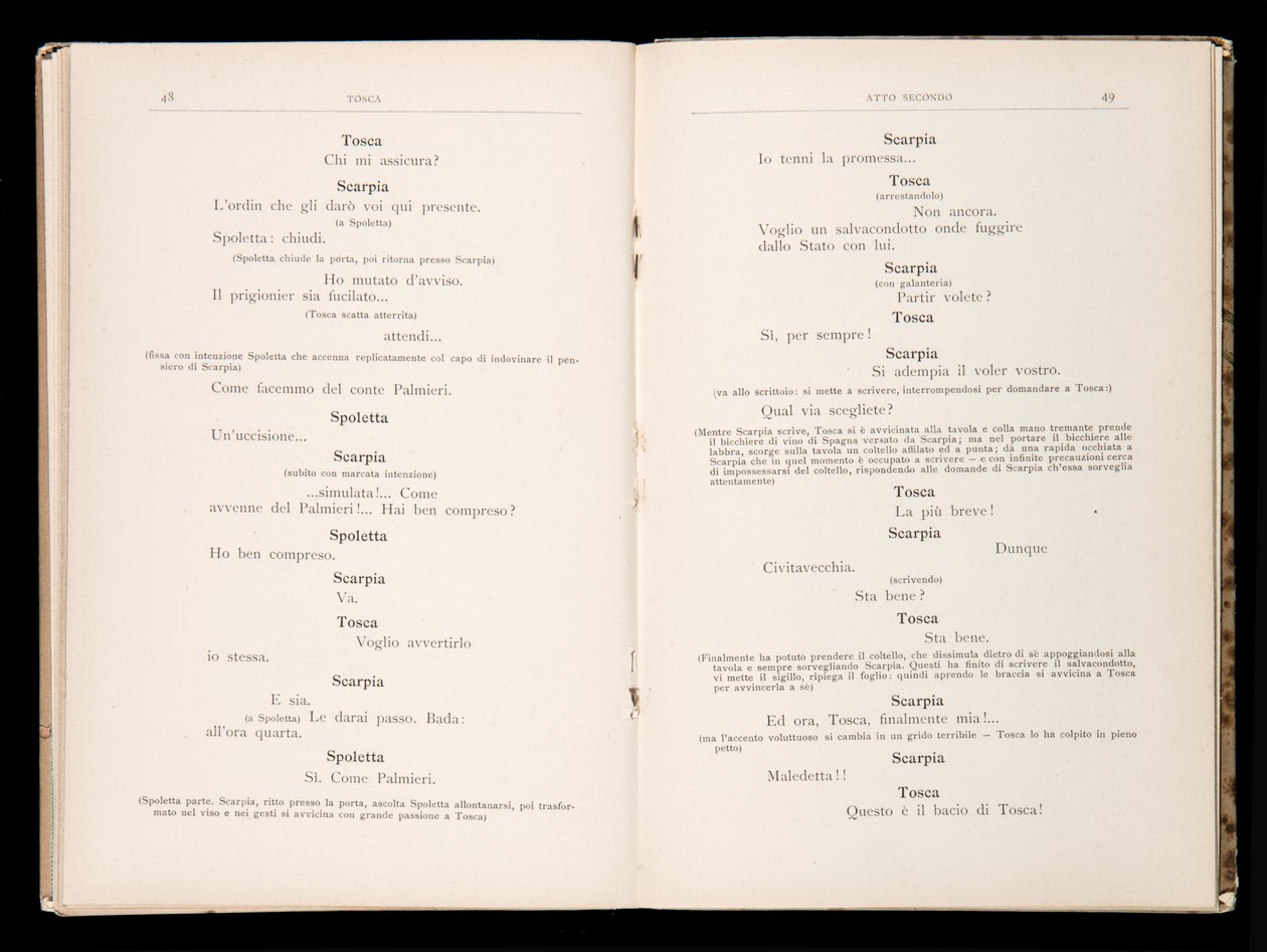 Libretto della Tosca par Giacomo Puccini, Edition Ricordi, Italie - Italian School