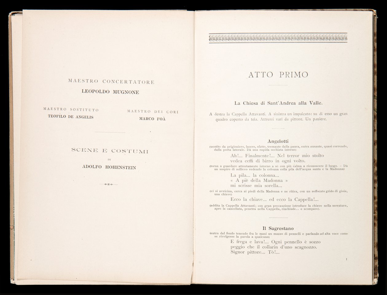 Libretto della Tosca par Giacomo Puccini, Edition Ricordi, Italie - Italian School