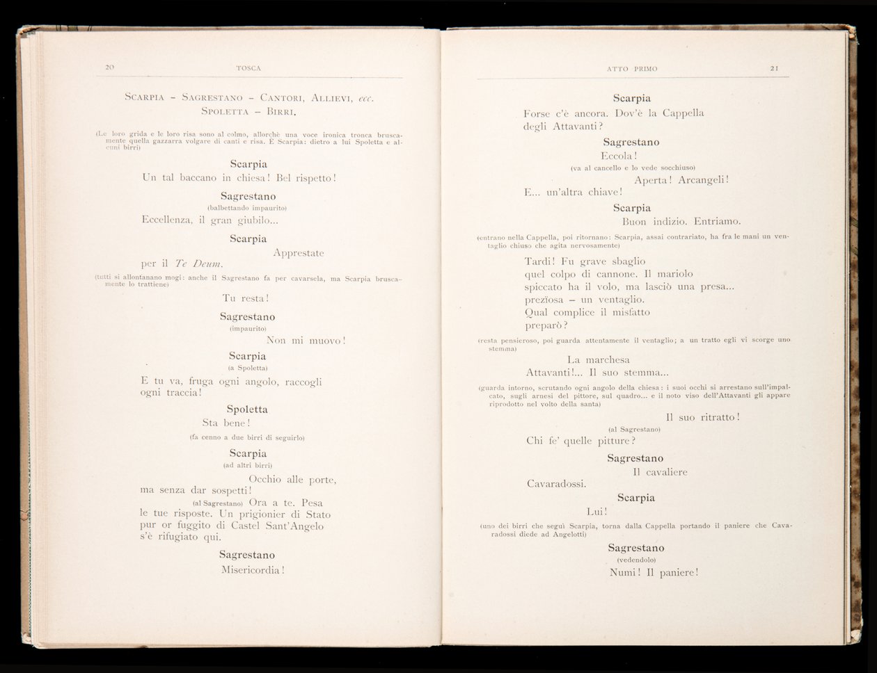 Libretto della Tosca par Giacomo Puccini, Edition Ricordi, Italie - Italian School