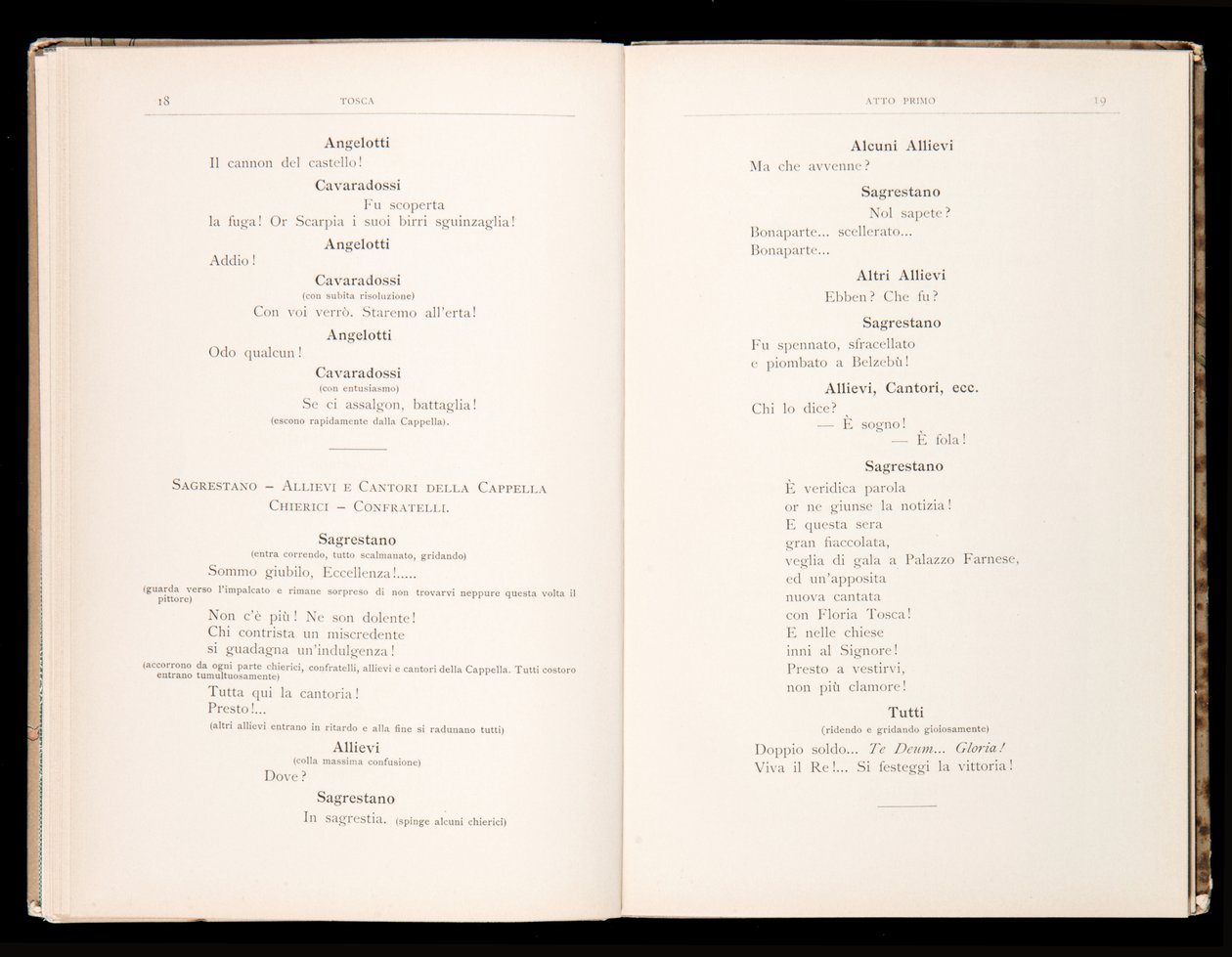 Libretto della Tosca par Giacomo Puccini, Édition Ricordi, Italie - Italian School