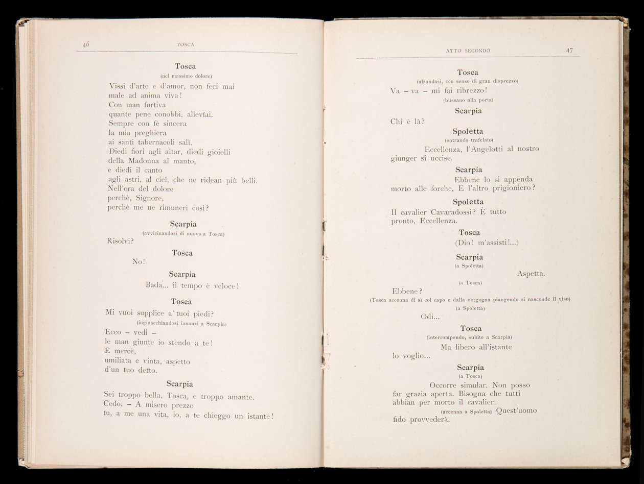 Libretto della Tosca par Giacomo Puccini, Édition Ricordi, Italie - Italian School
