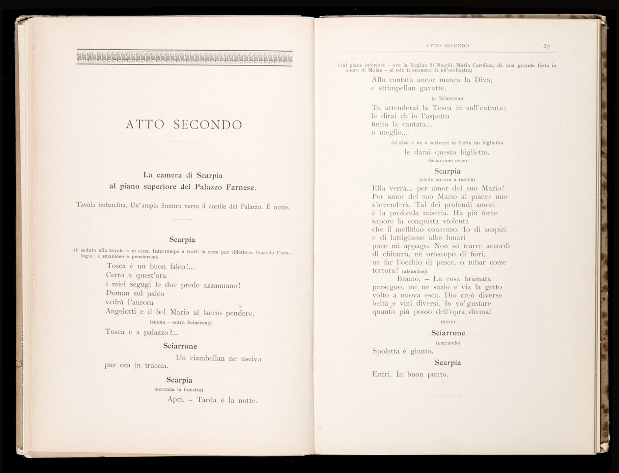 Libretto della Tosca par Giacomo Puccini, Édition Ricordi, Italie - Italian School