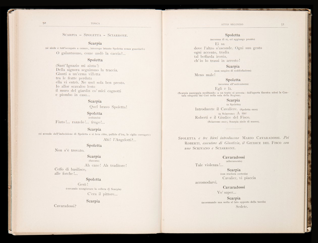 Libretto de Tosca, Édition Ricordi, Italie - Italian School