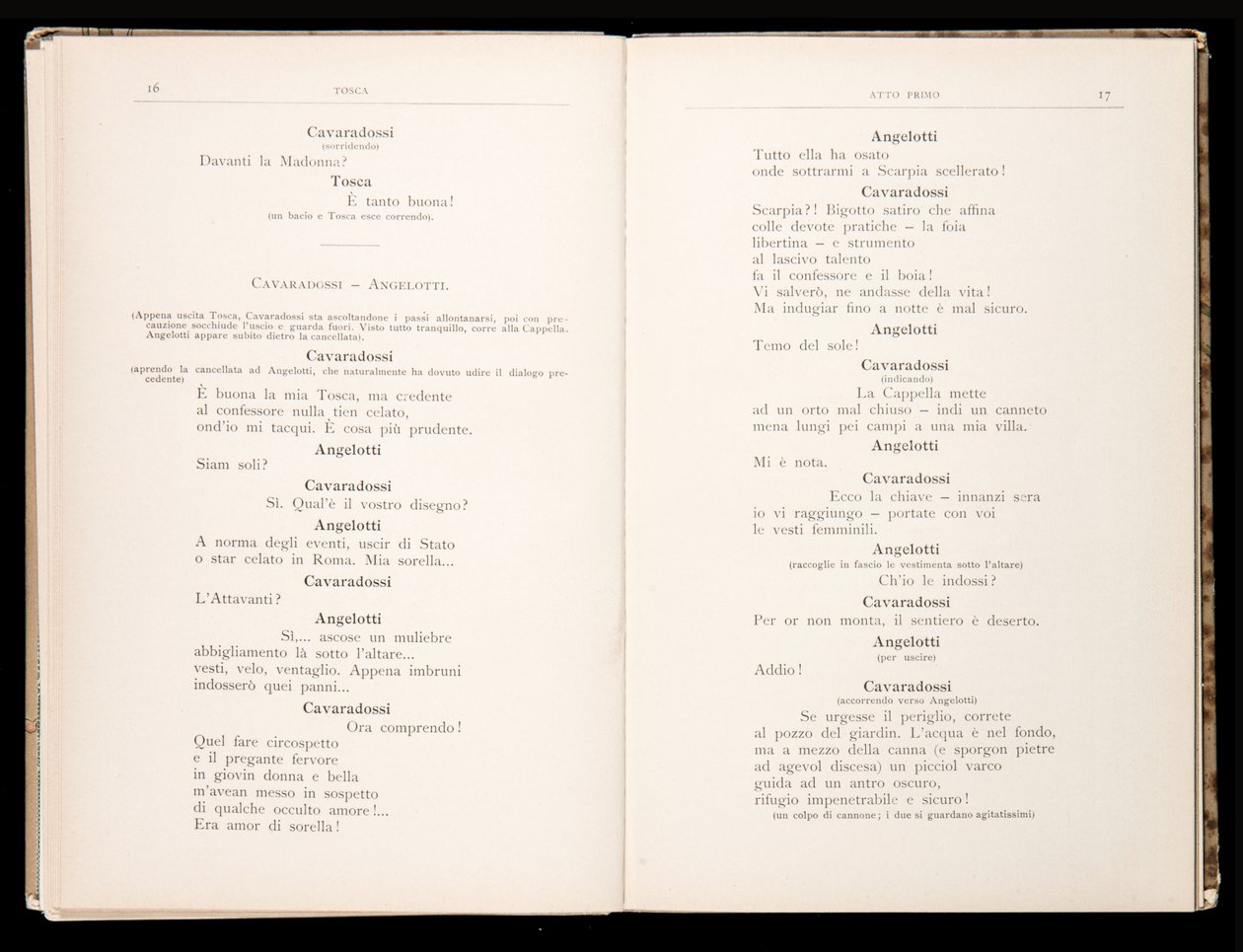 Libretto de Tosca, Édition Ricordi, Italie - Italian School
