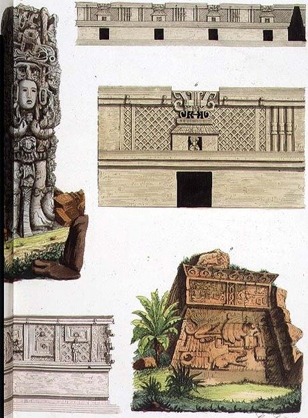 Antiquités mexicaines, détails architecturaux de la planche 48 de 
