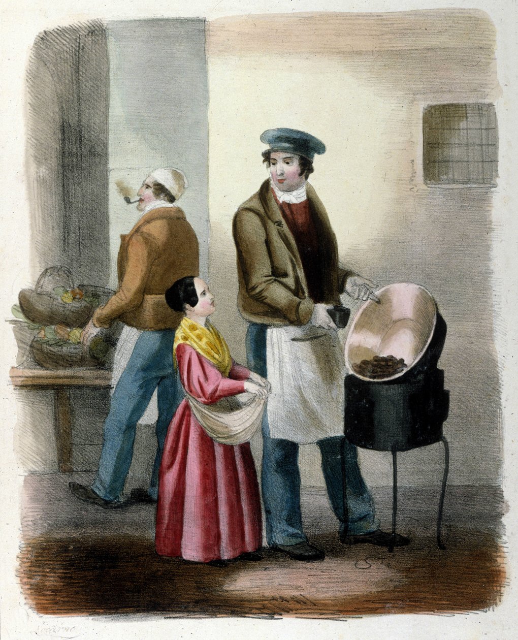 Métier milanais : un vendeur de châtaignes - Italian School