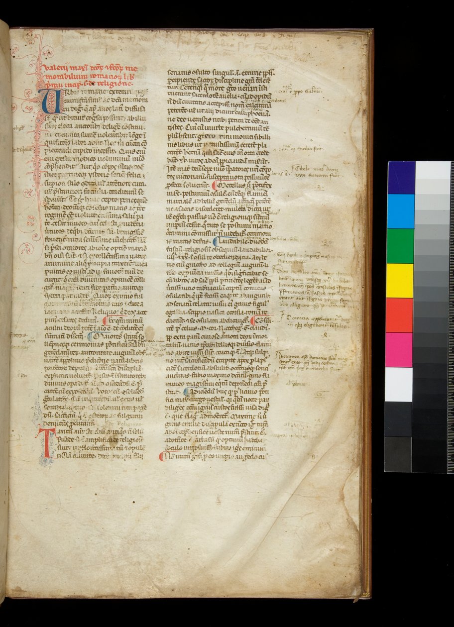 Ms 361. Valerius Maximus, Factorum et Dictorum Memorabilium Libri, f.2r. Exemple d