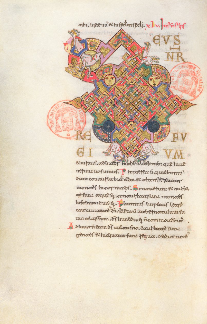 Lettre D (Deus) Initiale du Bréviaire de Monte Cassino - Italian School