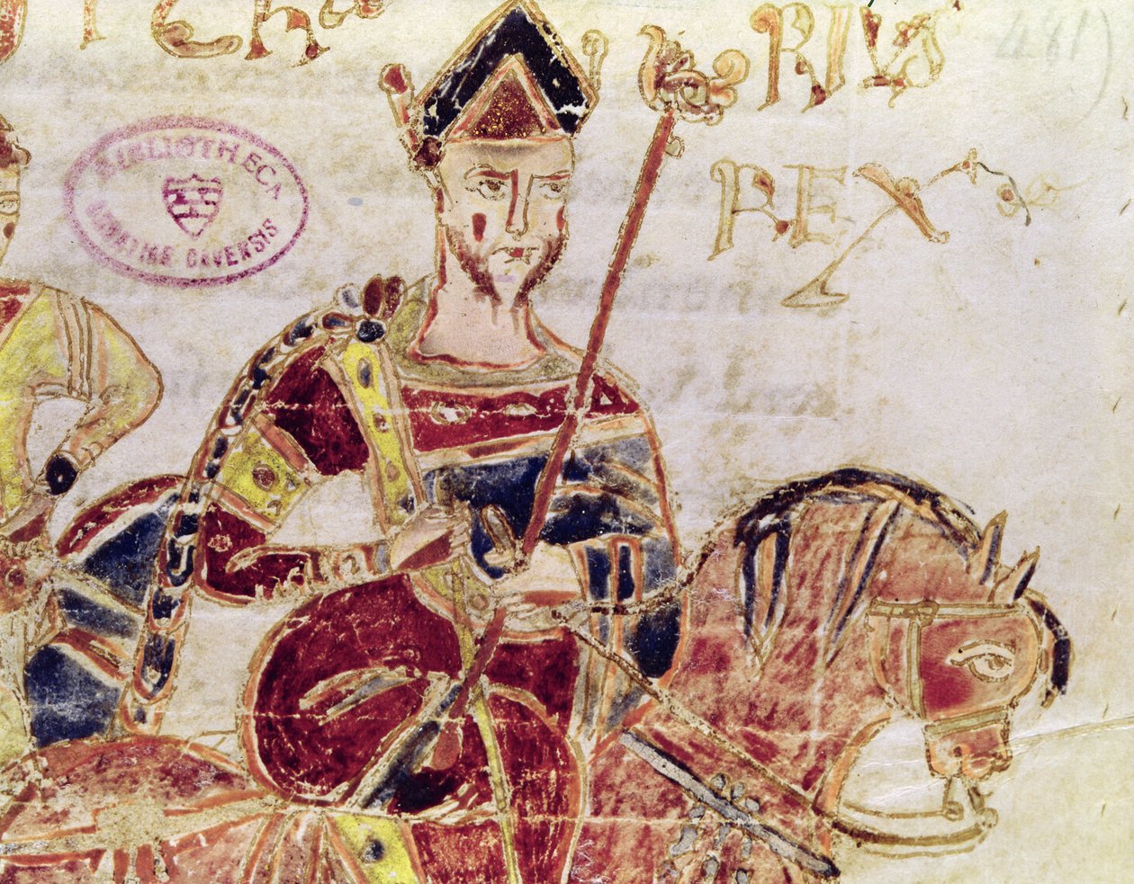 Lothaire I (c.795-855) sur son cheval - Italian School