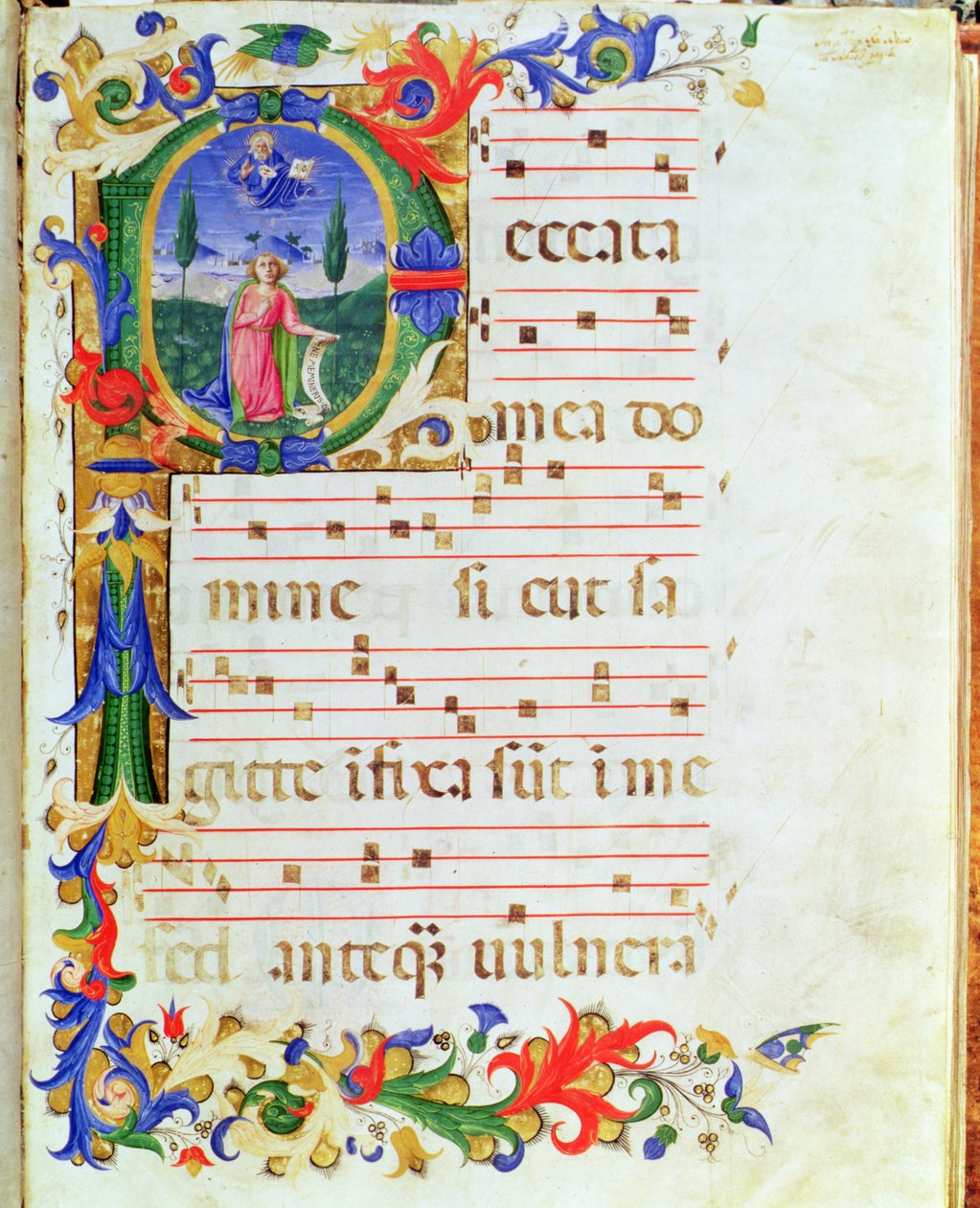 Ms 577 f.1 Initiale historiée 