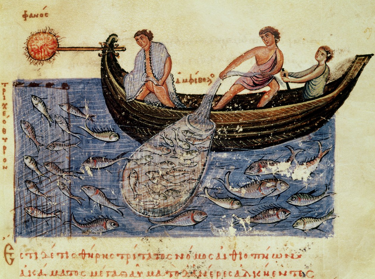 Pêche au filet, illustration de l