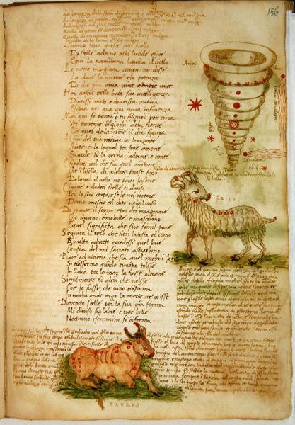 Ms Ital 483 P.4.7 f.156v Bélier et Taureau, du 