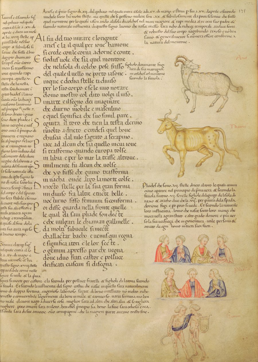 Ms Italien 87 fol.171 (illustration des signes astrologiques, de 