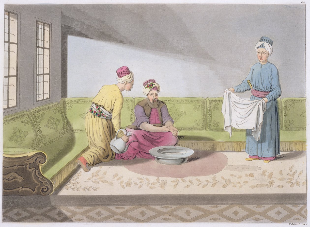 Musulman effectuant ses ablutions, planche 34 de la Partie III, Volume I de L