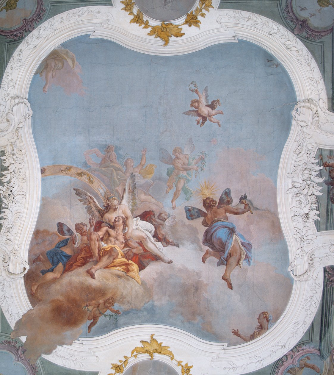 Scène mythologique avec le zodiaque - Italian School