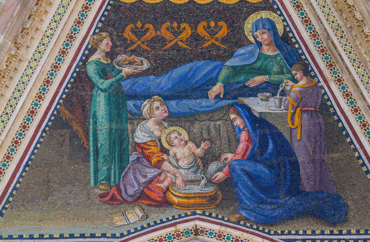 Nativité de Marie, mosaïque, pignon de l