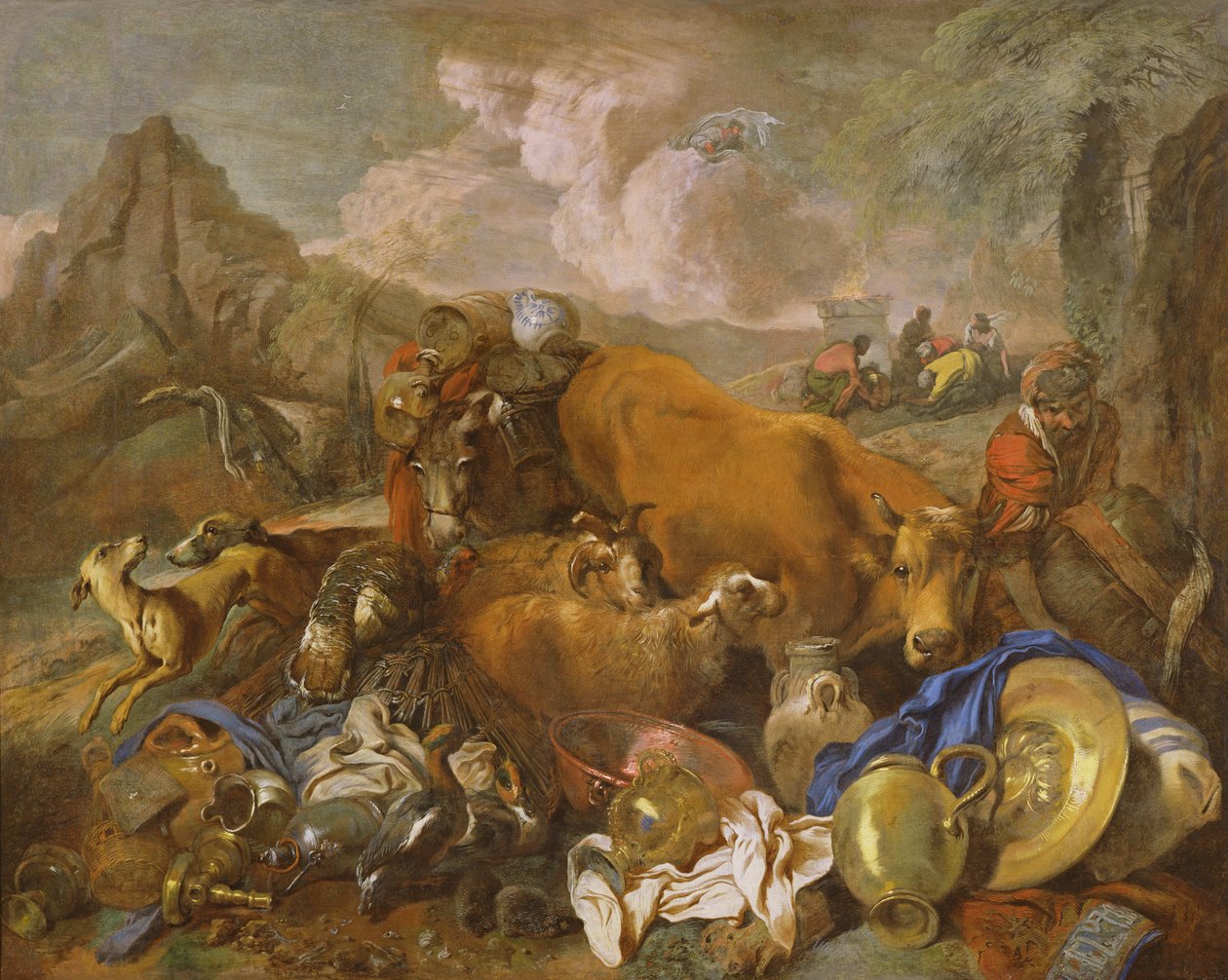 Le Sacrifice de Noé en quittant l