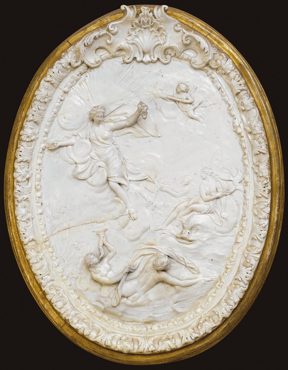 Une des quatre plaques ovales moulées de Doccia, milieu du 18ème siècle - Italian School
