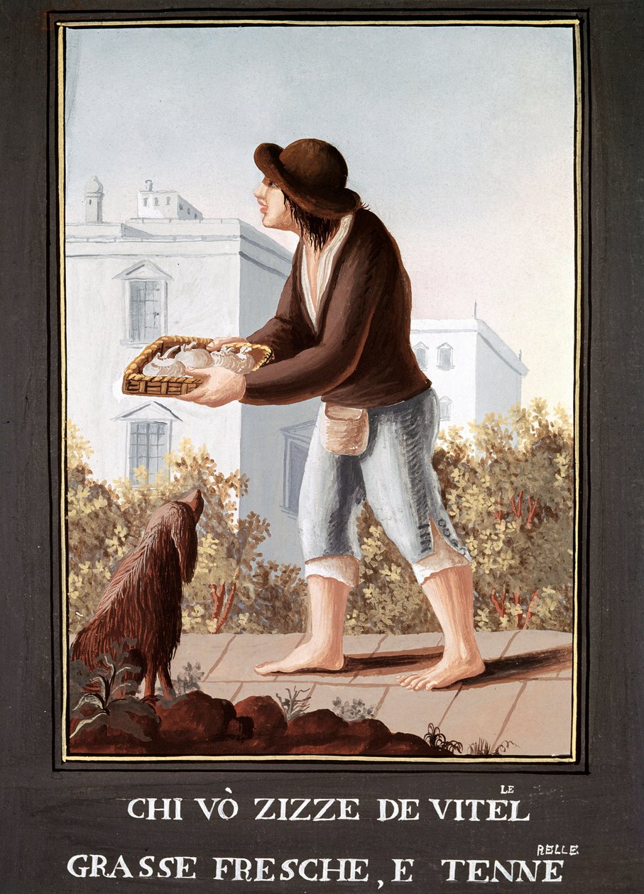 Anciens métiers napolitains : le vendeur de mamelles de vache - Italian School