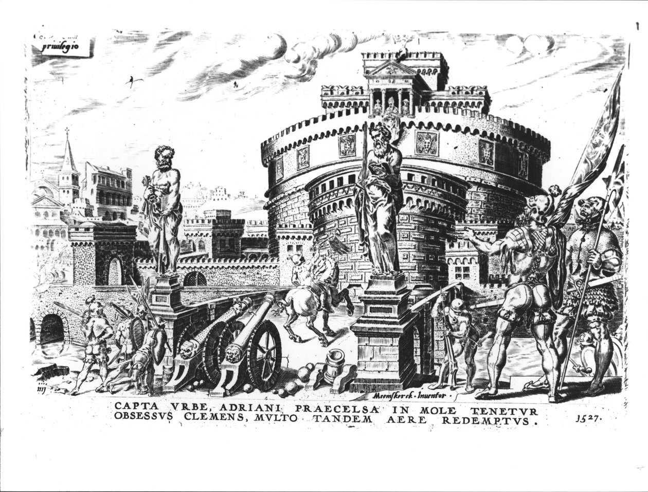 Le pape Clément VII (1478-1534) assiégé par Charles V (1500-58) dans la tour d