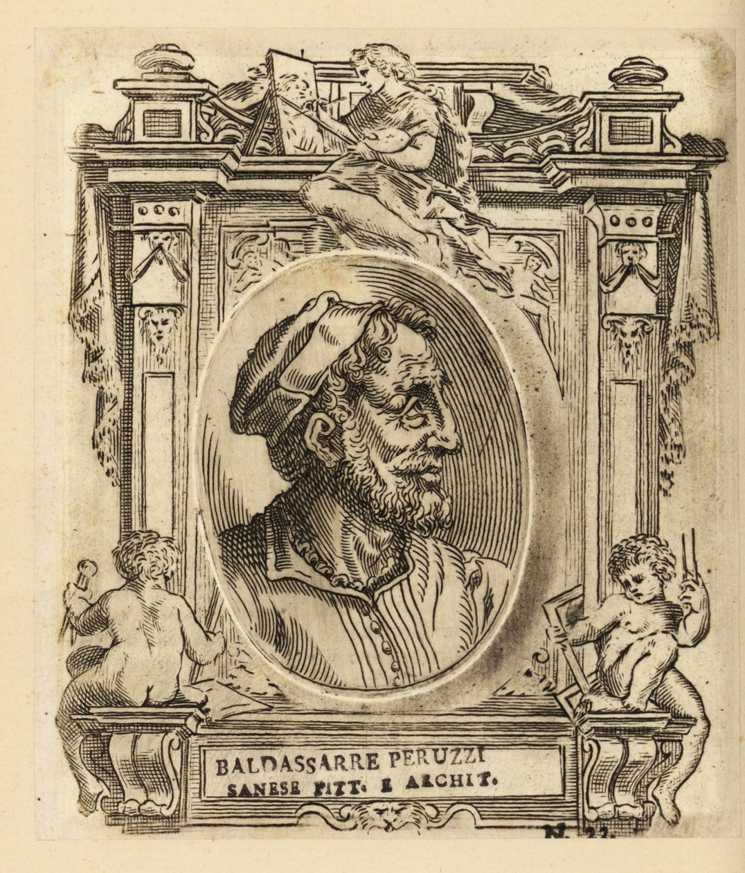 Portrait de Baldassare Tommaso Peruzzi, architecte et peintre italien, né près de Sienne - Italian School