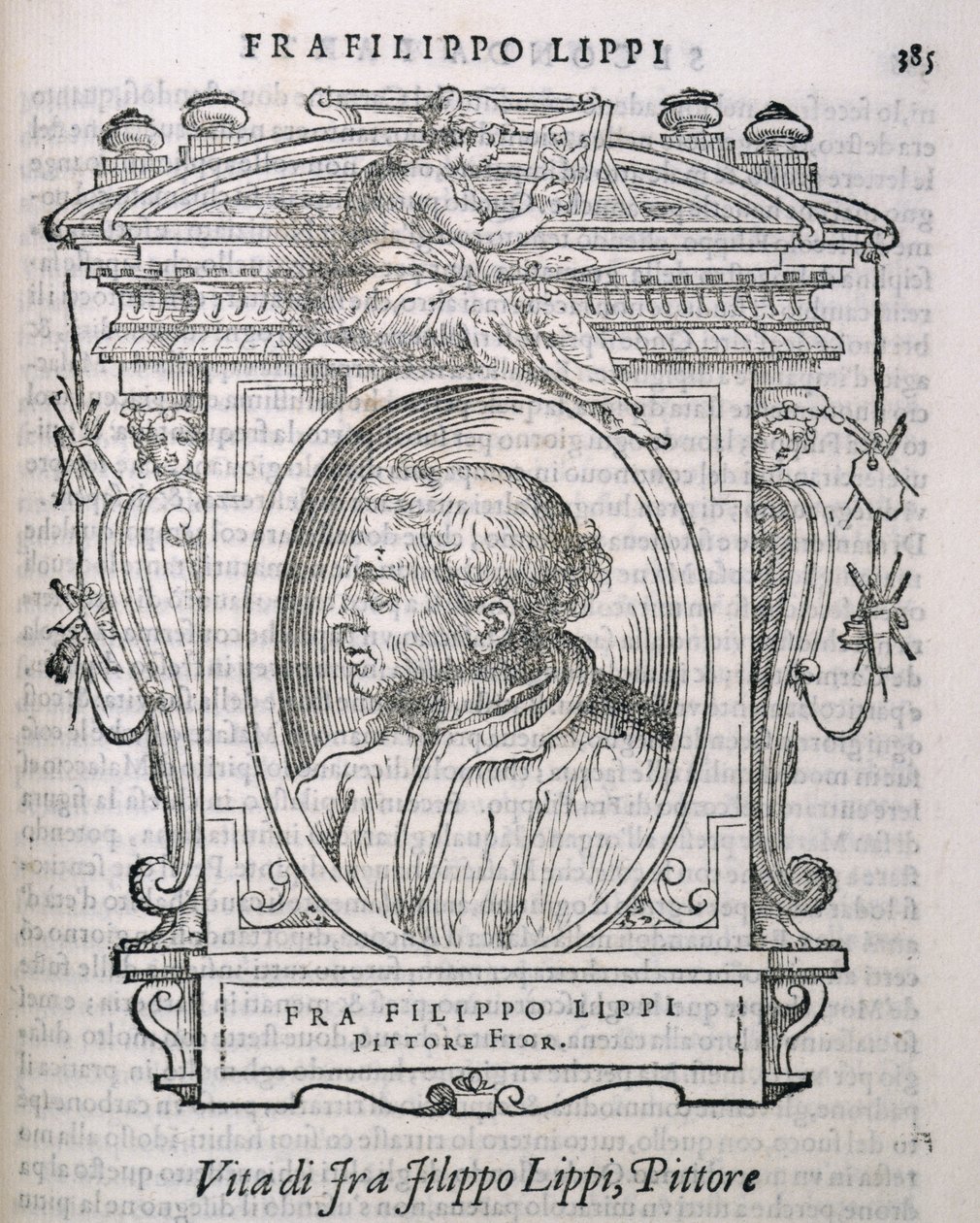 Portrait de Fra Filippo Lippi (c.1406-69) de Vies des artistes de Vasari, première publication 1550 - Italian School