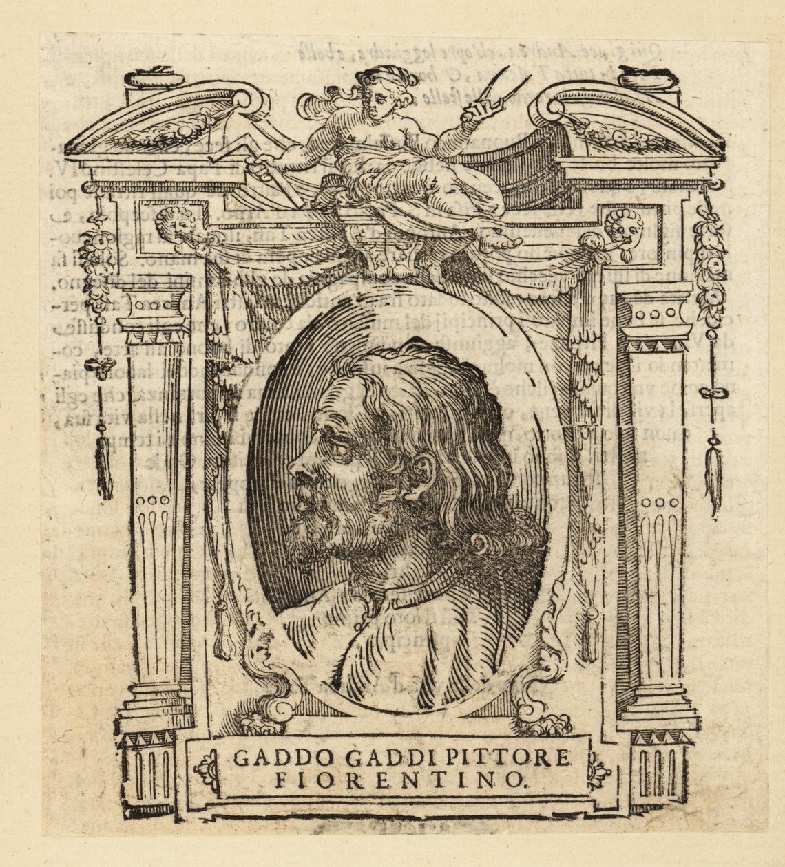 Portrait de Gaddo Gaddi, peintre et mosaïste italien de Florence dans un style gothique, vers 1239-vers 1312 - Italian School