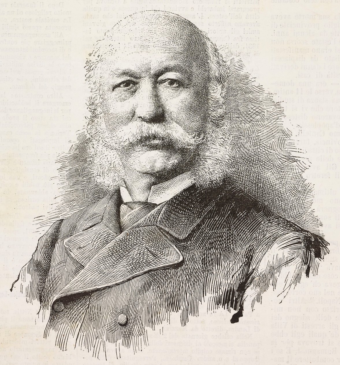 Portrait de Girolamo Cantelli (1815-1884), patriote et politicien italien, gravure d